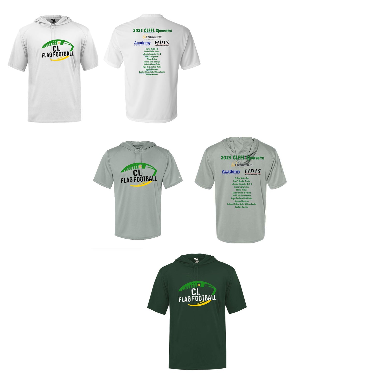 CLFFL Sponsor Shirt - Badger Short Sleeve Hoodie